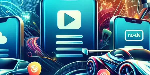 Three platforms representing seamless streaming: racing theme, mobile device with video, and global coverage map.