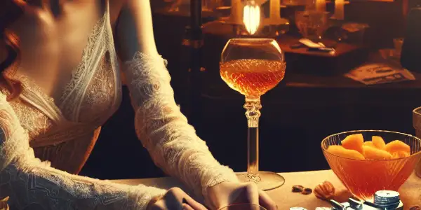 A dramatic film set illustrating the allure and storytelling of American adult films with vibrant colors and professional equipment.